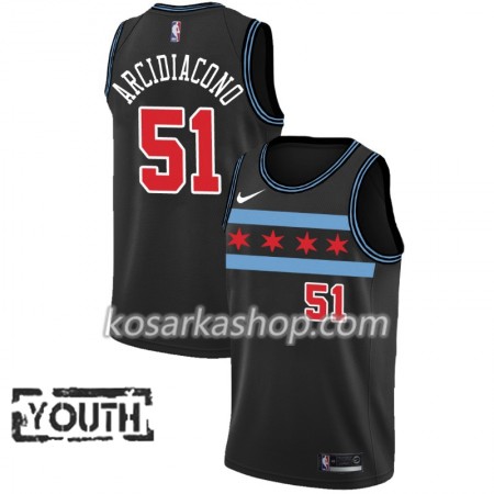 Dres Chicago Bulls Ryan Arcidiacono 51 Nike 2018-19 City Edition Crna Swingman - Dječji
